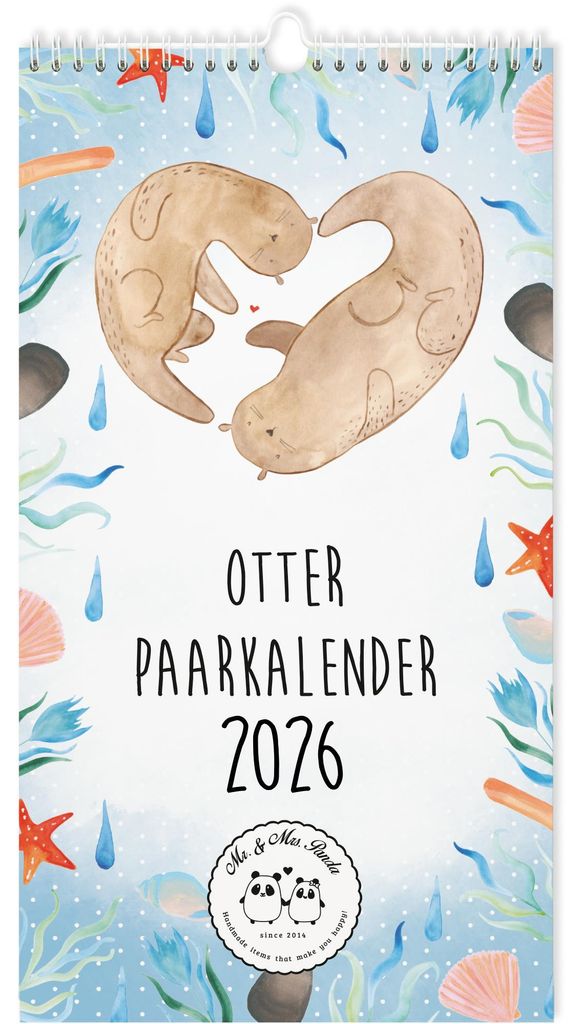 Mr. & Mrs. Panda Kalender Für Paare 2026 Otter Collection - Weiß - Geschenk, Planer, Wandplaner, Paarkalender, Jahreskalender, Wandkalender A3