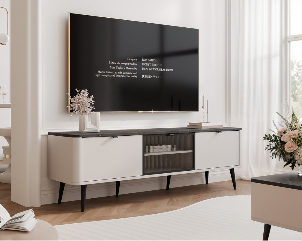NAVANI TV-Lowboard 160 cm mit geriffelter Front Produktbild 