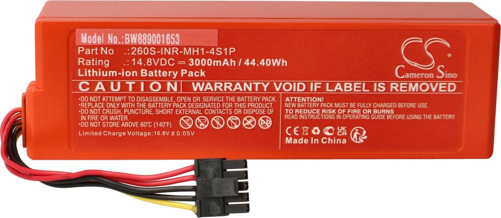 vhbw Akku Ersatz für Xiaomi 260S-INR-MH1-4S1P für Saugroboter (3200 mAh, 14,8 V, Li-Ion)