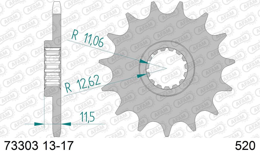 AFAM Kettenritzel 73303-14 Vorne für KTM MOTORCYCLES ENDURO Produktbild 