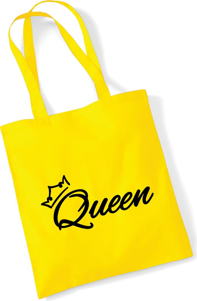 Huuraa Jutebeutel Queen Krone 10 Liter Yellow Baumwolle Tasche Geschenkidee