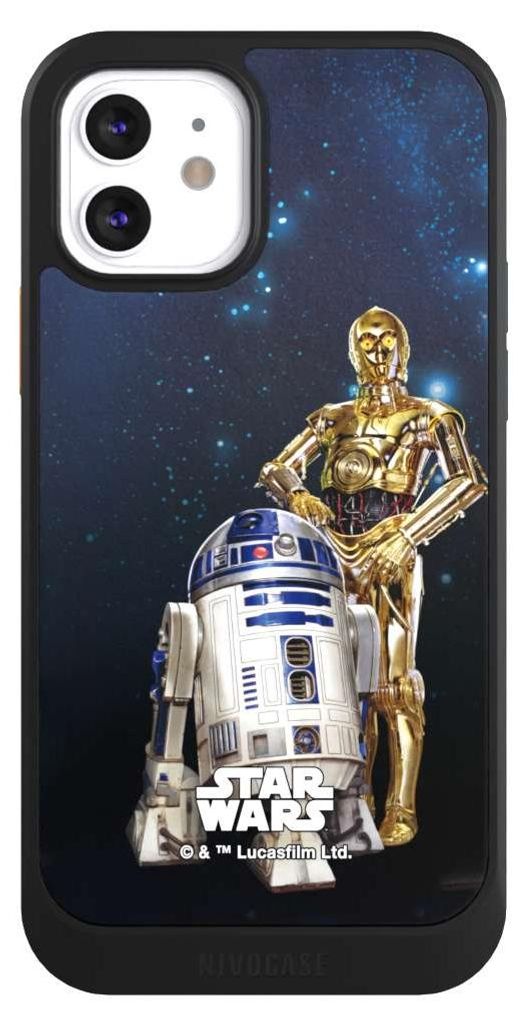 NIVOCASE Hülle für Apple iPhone 12 Handyhülle NIVOcore Case Schwarz Star Wars Weltall R2D2