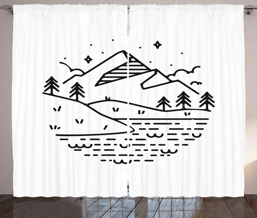 Rideau décoratif pour transformer une chambre rustique, 280 x 225 cm, Gris