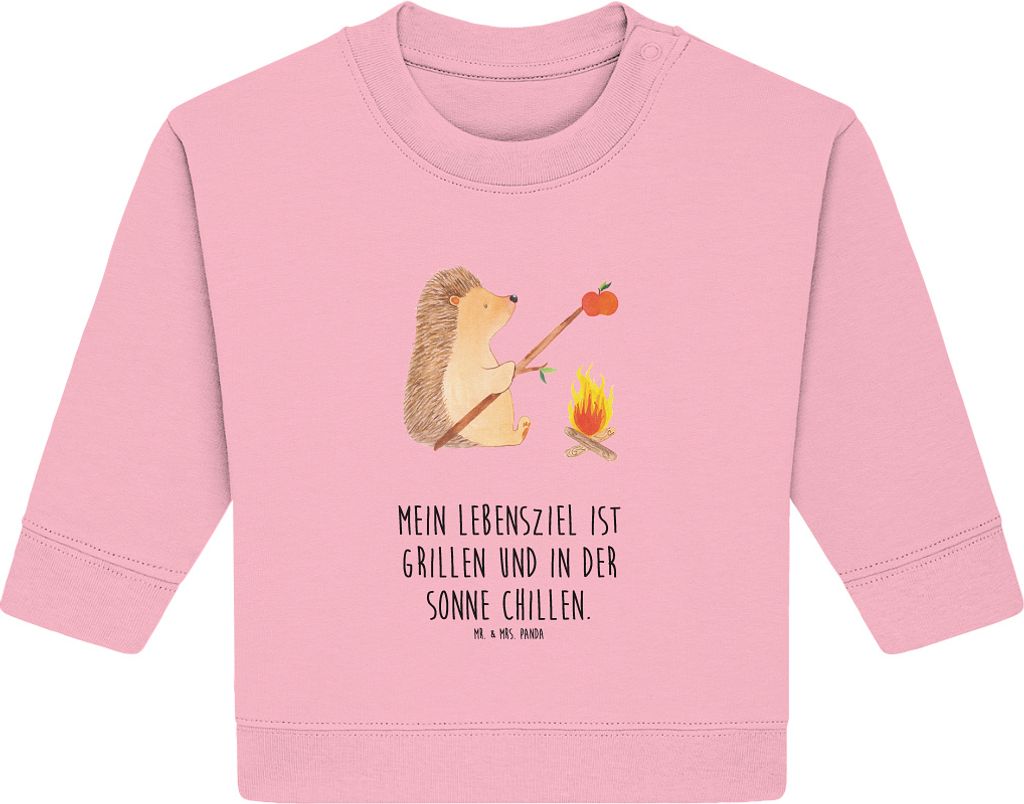 Mr. & Mrs. Panda Organic Baby Pullover Igel Grillen 24. - 36. Monat - Baumwolle Pink - Geschenk, Ziele, Motivation, Lustige Sprüche, Spruch, Sinn ...