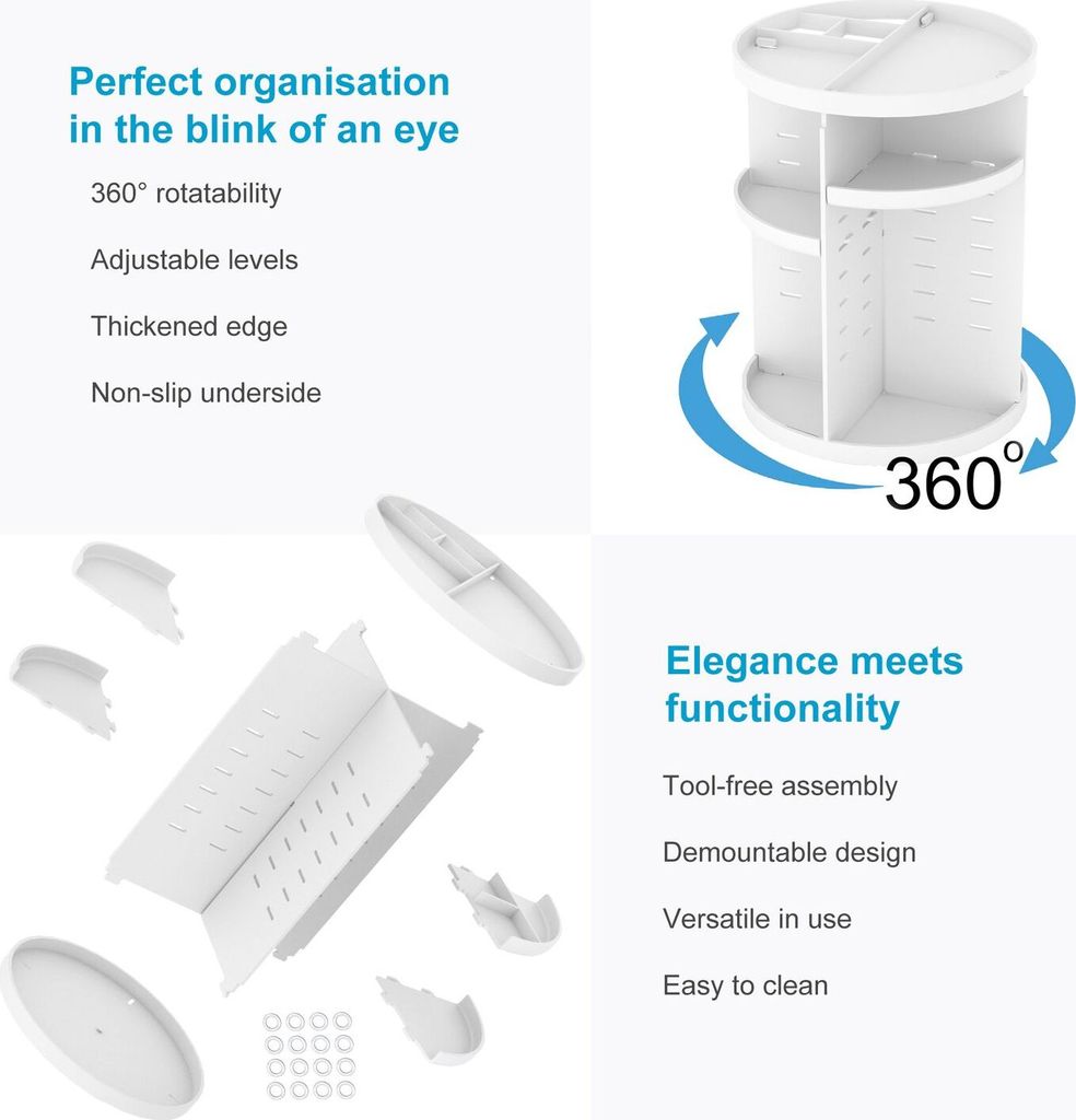 Intirilife 360-stupňový otočný organizér na make-up v Obrázok produktu 3