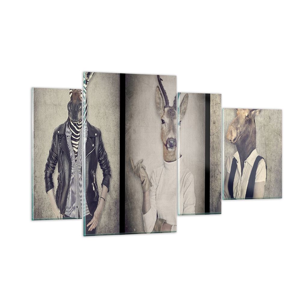 Bilder auf glas - Tier Abstraktion - 120x70cm - Glasbilder - Wandbilder - Kunstdruck - zum Aufhängen bereit - Wanddekoration aus Glas - Glas Bilde...
