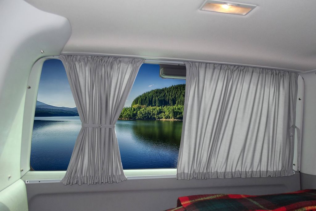 Maß Gardinen Set blickdicht für VW T4 Multivan Caravelle ab Produktbild 