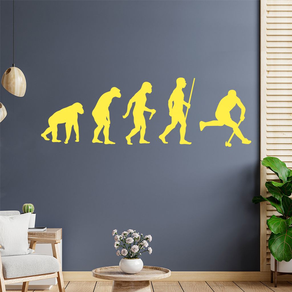 Hockey Ball Evolution Wandtattoo Wandaufkleber Wall Sticker - Dekoration, Küche, Wohnzimmer, Schlafzimmer, Badezimmer