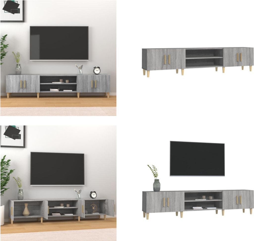 vidaXL TV Schrank Grau Sonoma 180x31,5x40 cm Holzwerkstoff - TV-Schrank - TV-Schränke - TV-Möbel - TV-Ständer