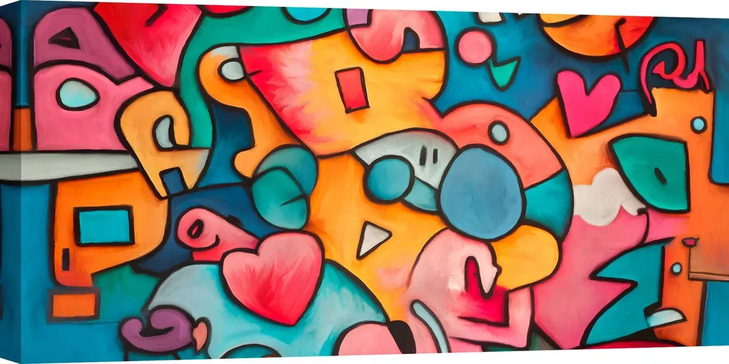 Tableau Pop Art Funky Lovely Chaos Pablo Vallejo en toile 100 x 50 cm