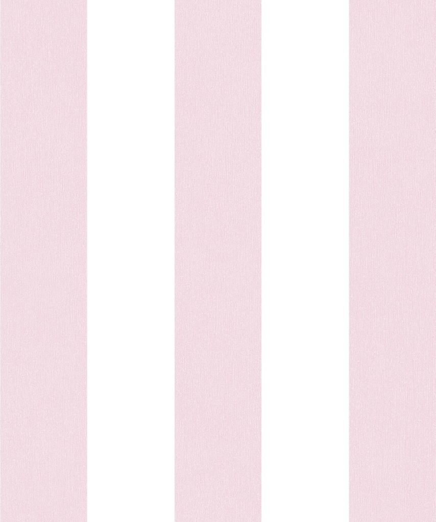 Profhome 381482-GU Kinder Tapete Streifentapete matt rosa weiß 5,33 m2