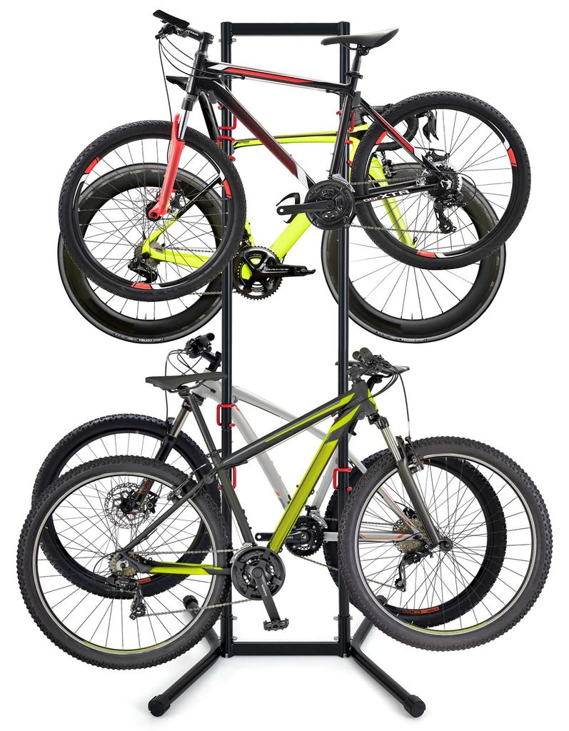 Stojan na bicykle COSTWAY, samostatný, pre 4 bicykle, Obrázok produktu 