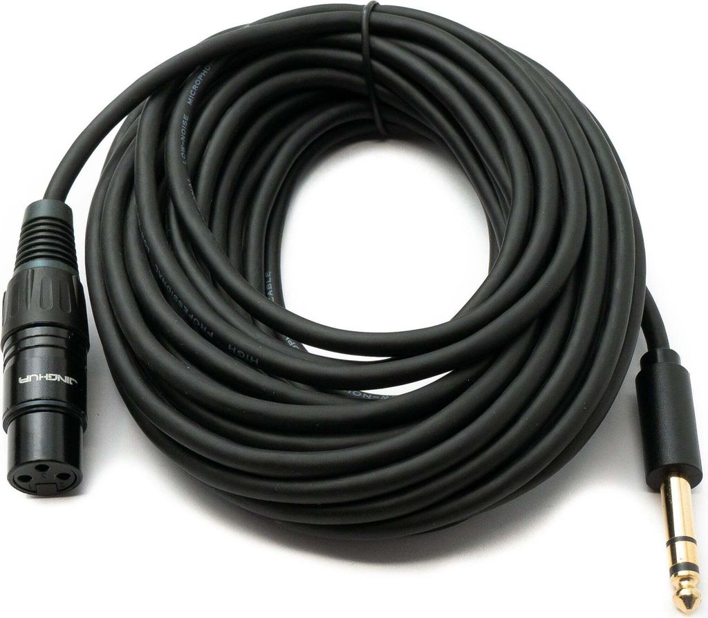 SYSTEM-S Audio Kabel 10 m XLR 3 polig Buchse zu 6.35 mm Klinke Stecker AUX Adapter