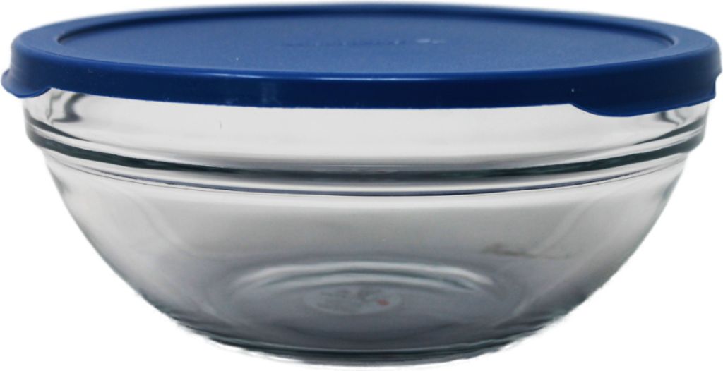 Pasabahce Chef Schüssel aus Glas rund mit blauem Deckel 23cm