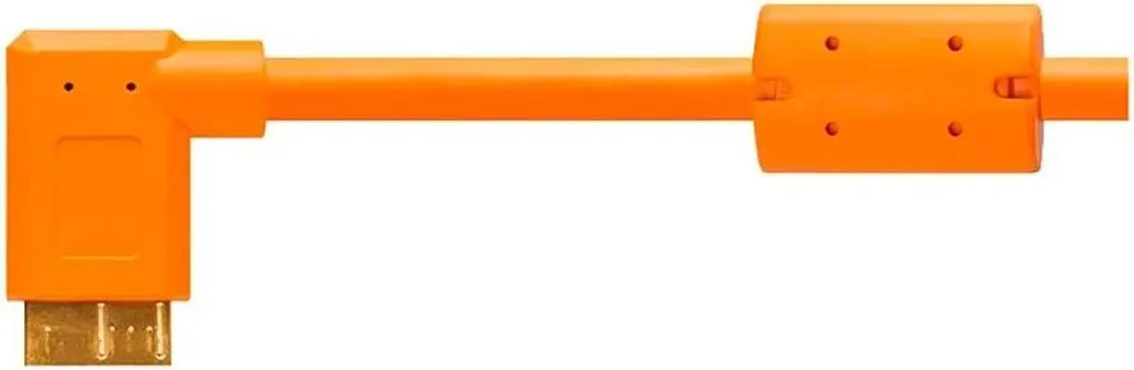 Câble Tether Tools TPro USB 3.0 Micro-B coudé orange de 4,6m - 3