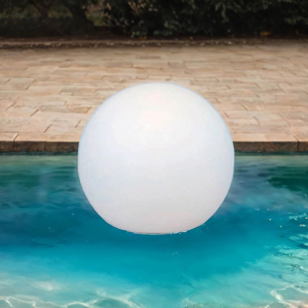Solar Kugellampe außen schwimmend Dämmerungssensor IP68 Ø 20 cm Weiß 6000 K LED Außenleuchte Garten Terrasse Kugelleuchte Poolleuchte