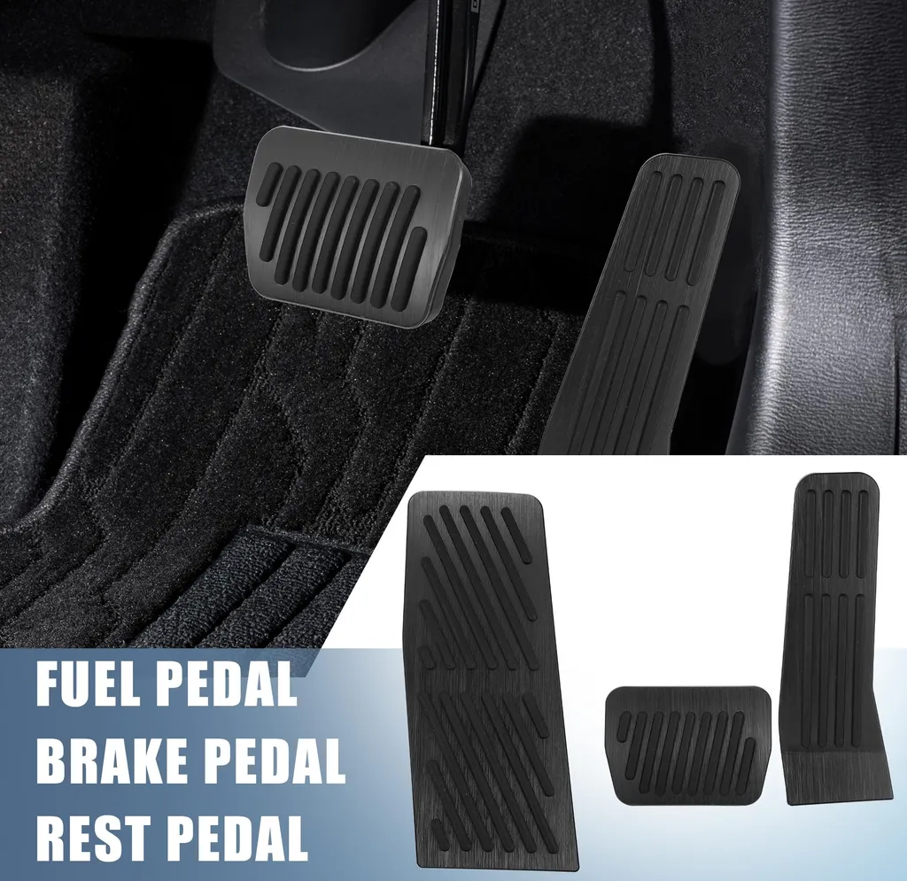 Pédale de Frein Anti-glissement en Noir - Pack de 3 Pièces Auto