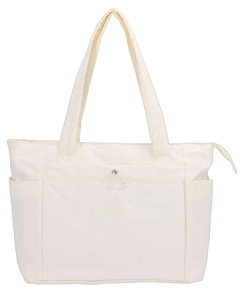 Sac à main de cours et travail blanc avec grand compartiment ordinateur