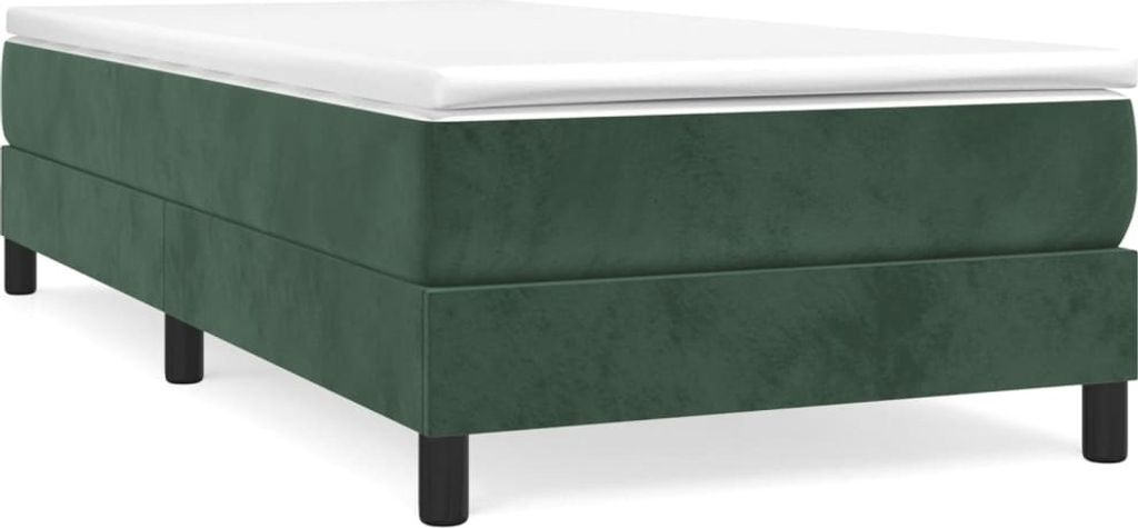 Struttura letto in velluto verde scuro 90x190 cm Immagine del prodotto 