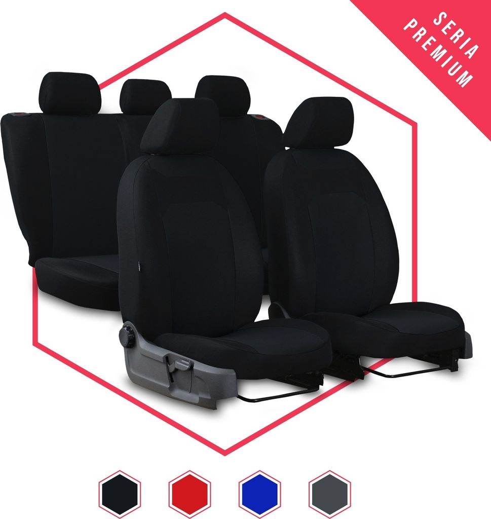 Sitzbezüge Auto Universal Schonbezug Sitzschoner für Volkswagen Bora Schwarz Set