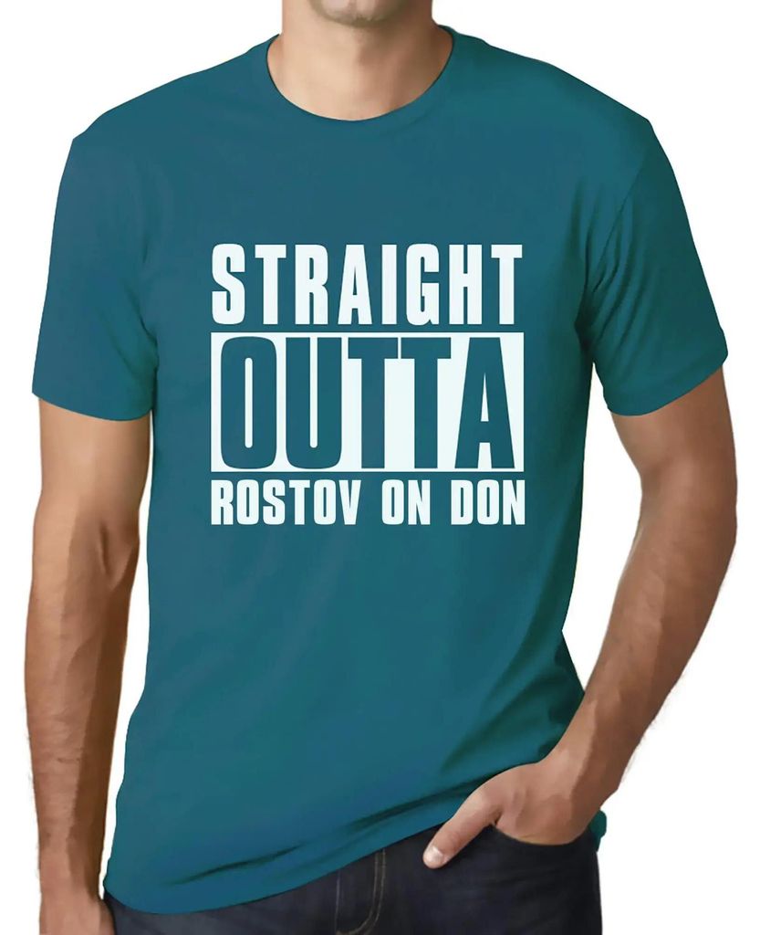 Herren Grafik T-Shirt Straight Outta Rostov On Don Öko-Verantwortlich Vintage Jahrgang Kurzarm Lustige Druck Geburtstag Geschenk Mann