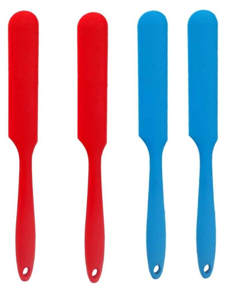 4-teiliges Torten- und Sahneschaber-Set, Silikonspatel für Teig, Teigschaber für gemischte Zutaten, antihaftbeschichtete Backutensilien, blau und...