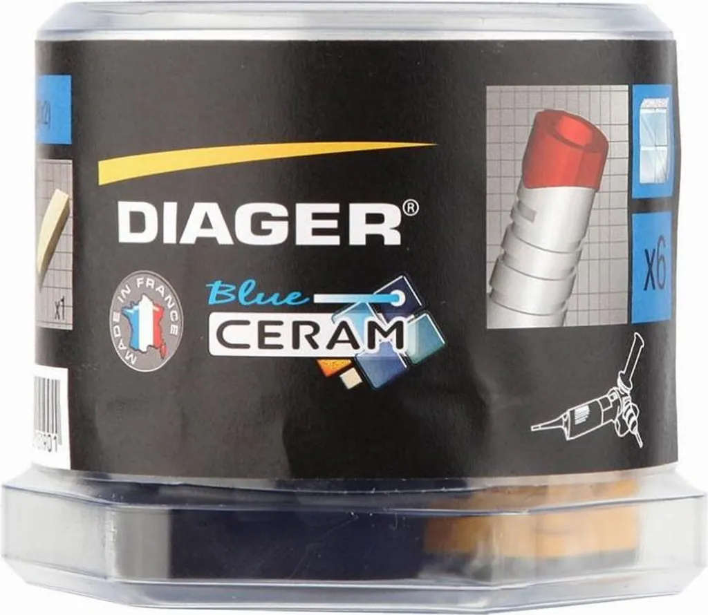 Coffret de forets diamant à sec Blue Ceram Diager Ø6 et Ø8mm - 6 pièces