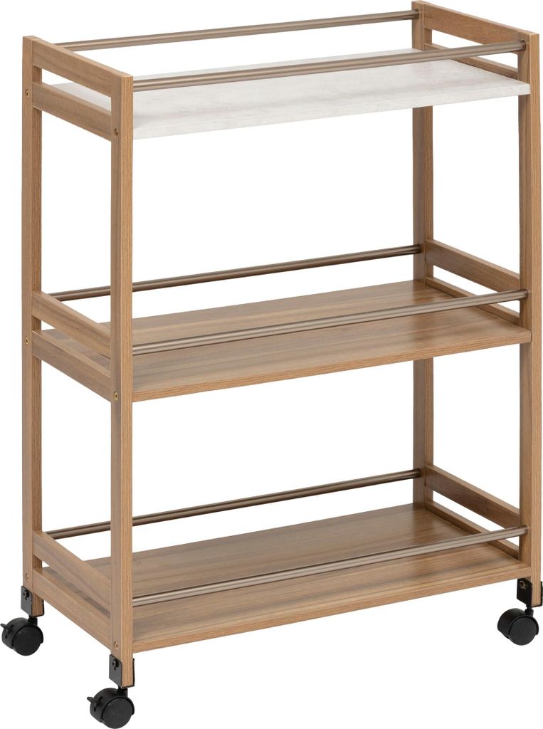Servierwagen 3 ebenen come b30cm holz und marmoreffekt - 5 five simply smart
