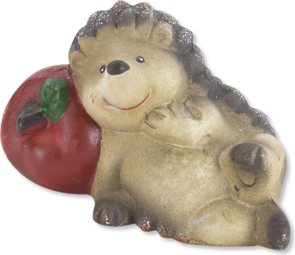 Keramik Figur Igel mit Apfel B - 1 Stück