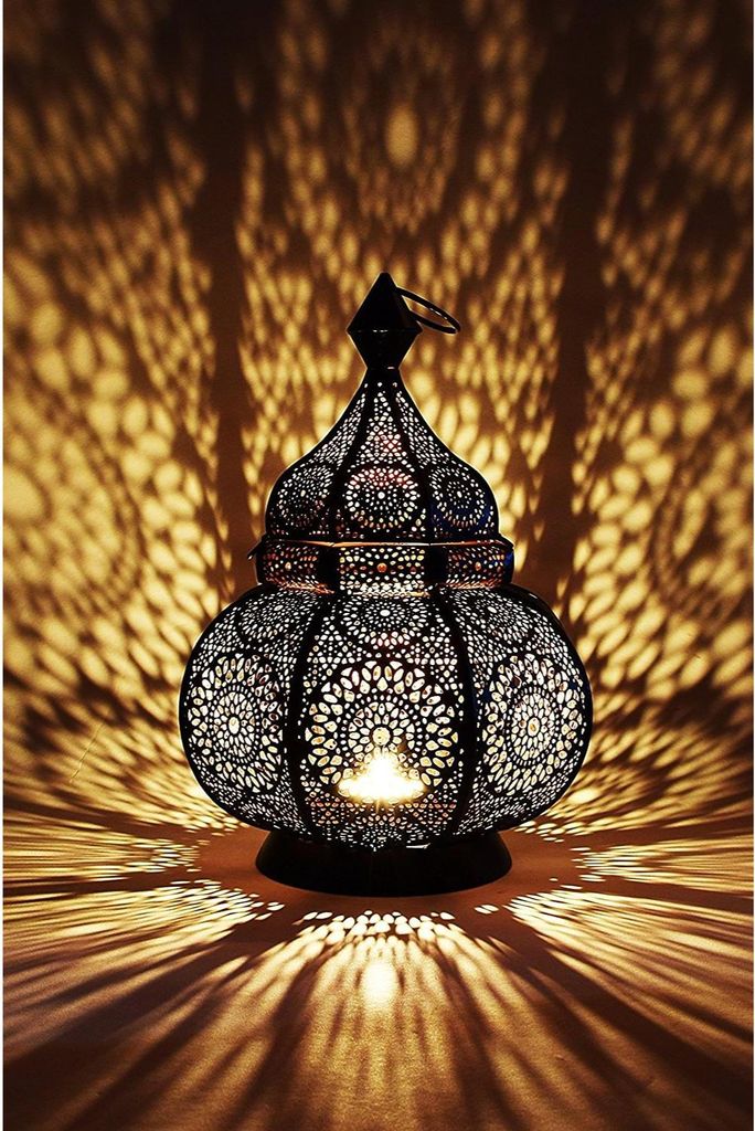 Orientalische Laterne Metall Lamis Schwarz 30cm | Produktbild 