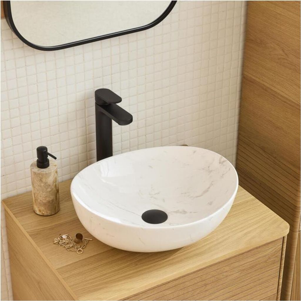 ANNA ovales Keramik-Aufsatzwaschbecken 42x37cm