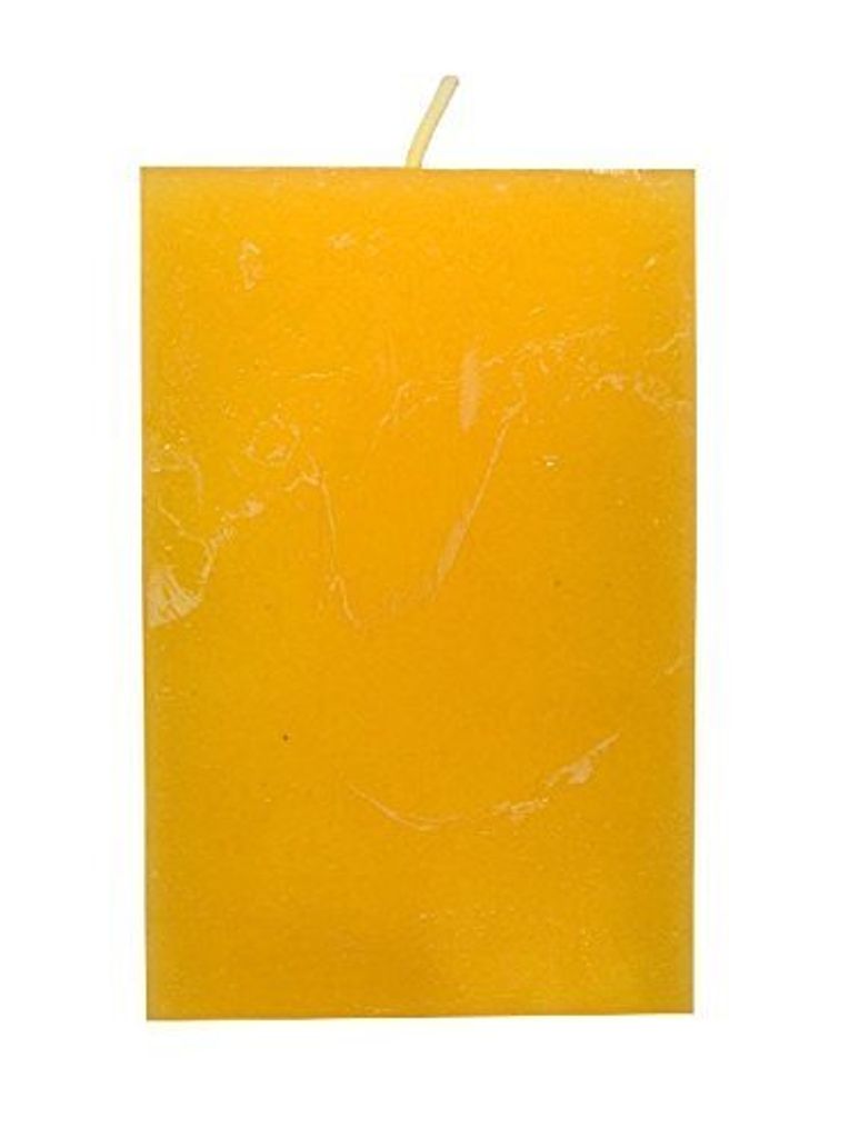 Würfelkerze / gelb / 70 x 70 mm / durchgefärbt / 1 Stück