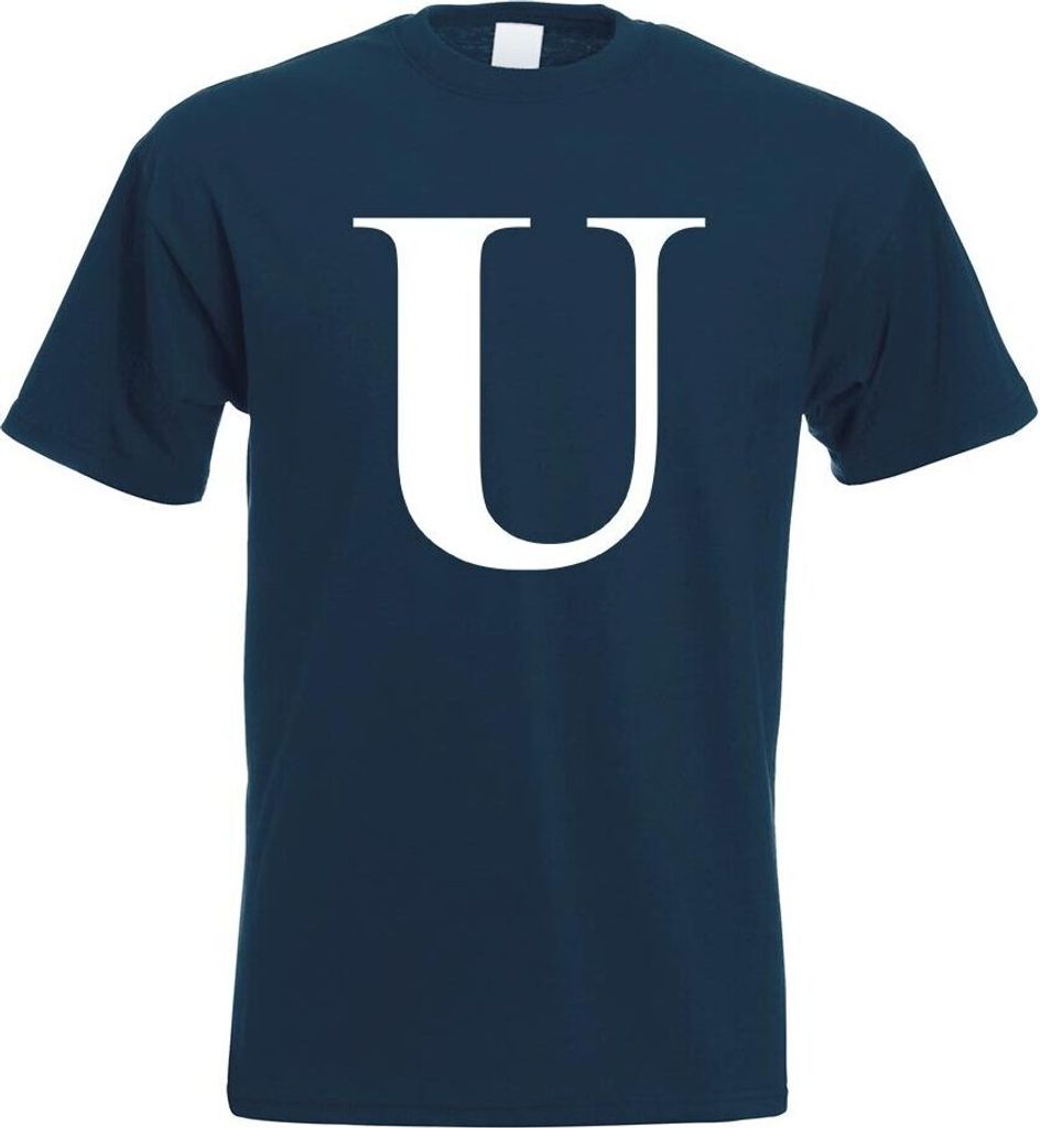 Kiwistar - T-Shirt - Navy - Buchstabe U - Alphabet Motiv Bedruckt Funshirt Design Print - mit Motiv Bedruckt - Funshirt Design - Sport - Freizeit -...