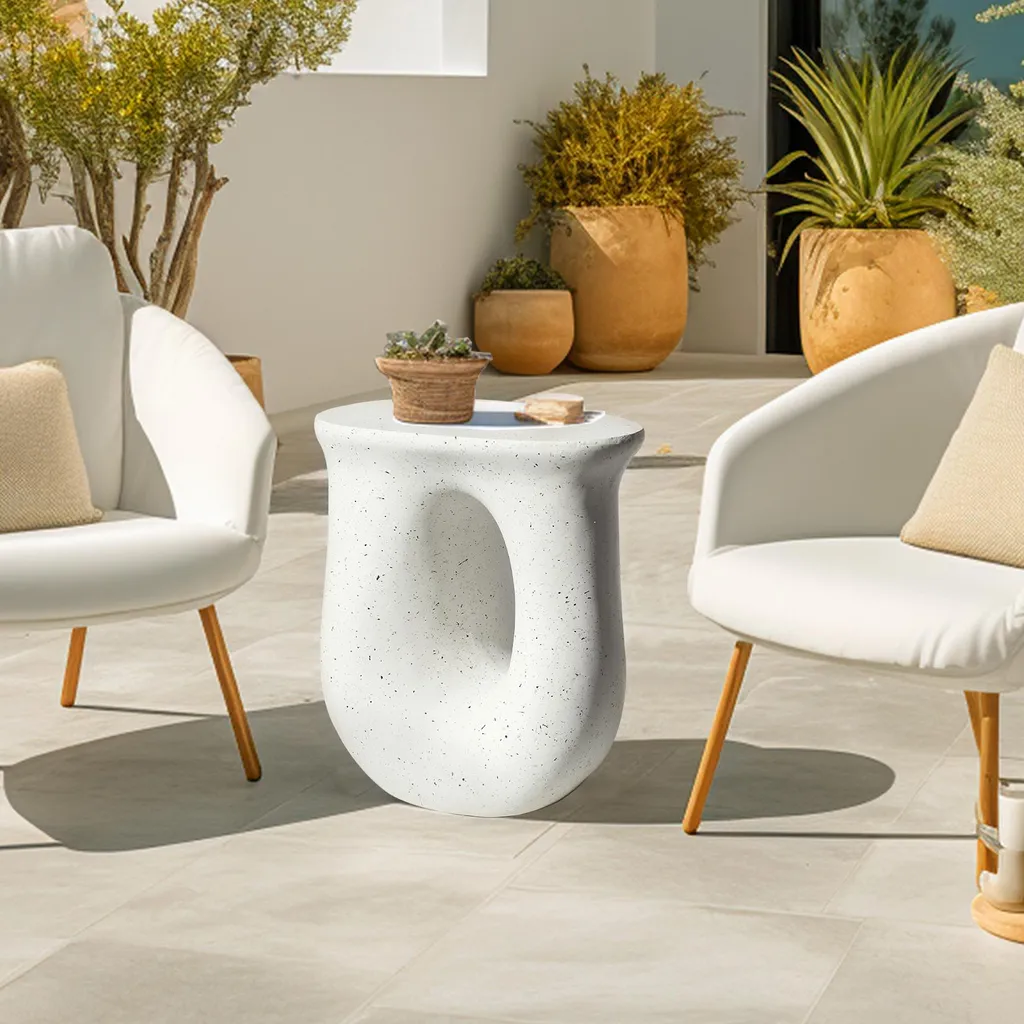 Petite table d'appoint stable pour petits espaces - Table salon blanc