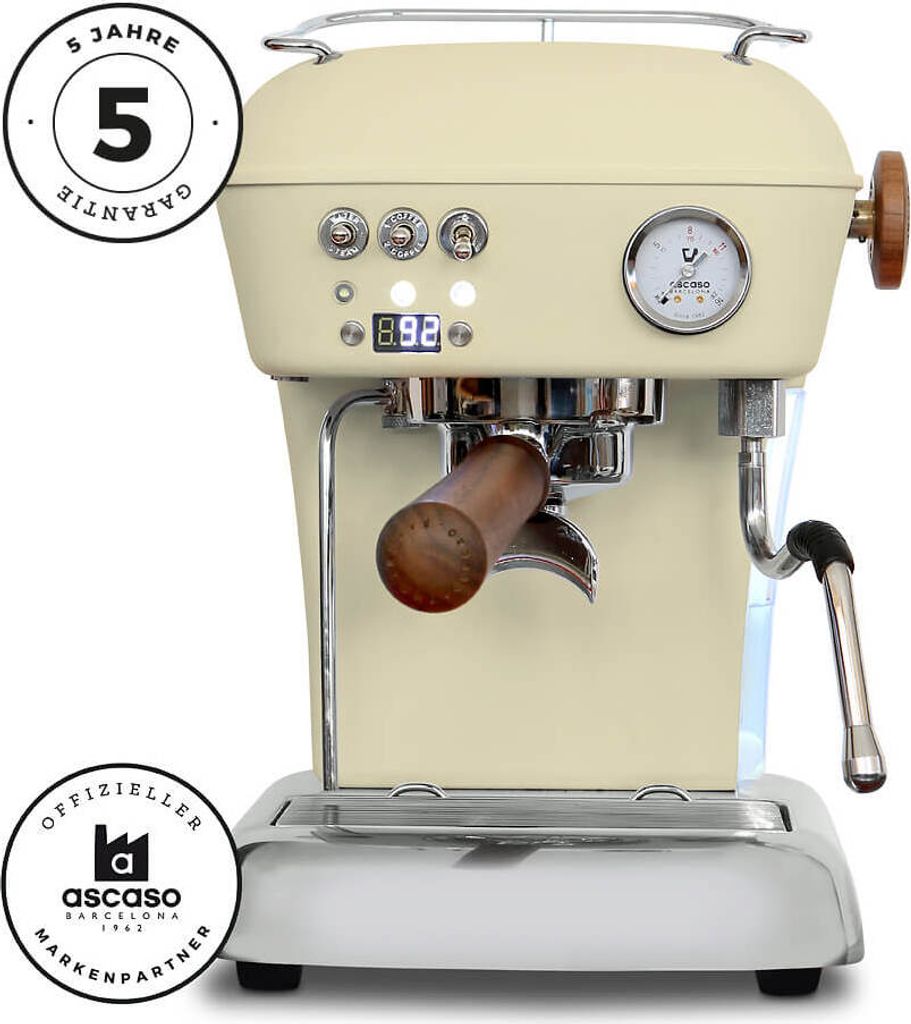 ASCASO FACTORY Dream, Espressomaschine, 1,3 l, Gemahlener Kaffee, 1100 W, Cremefarben