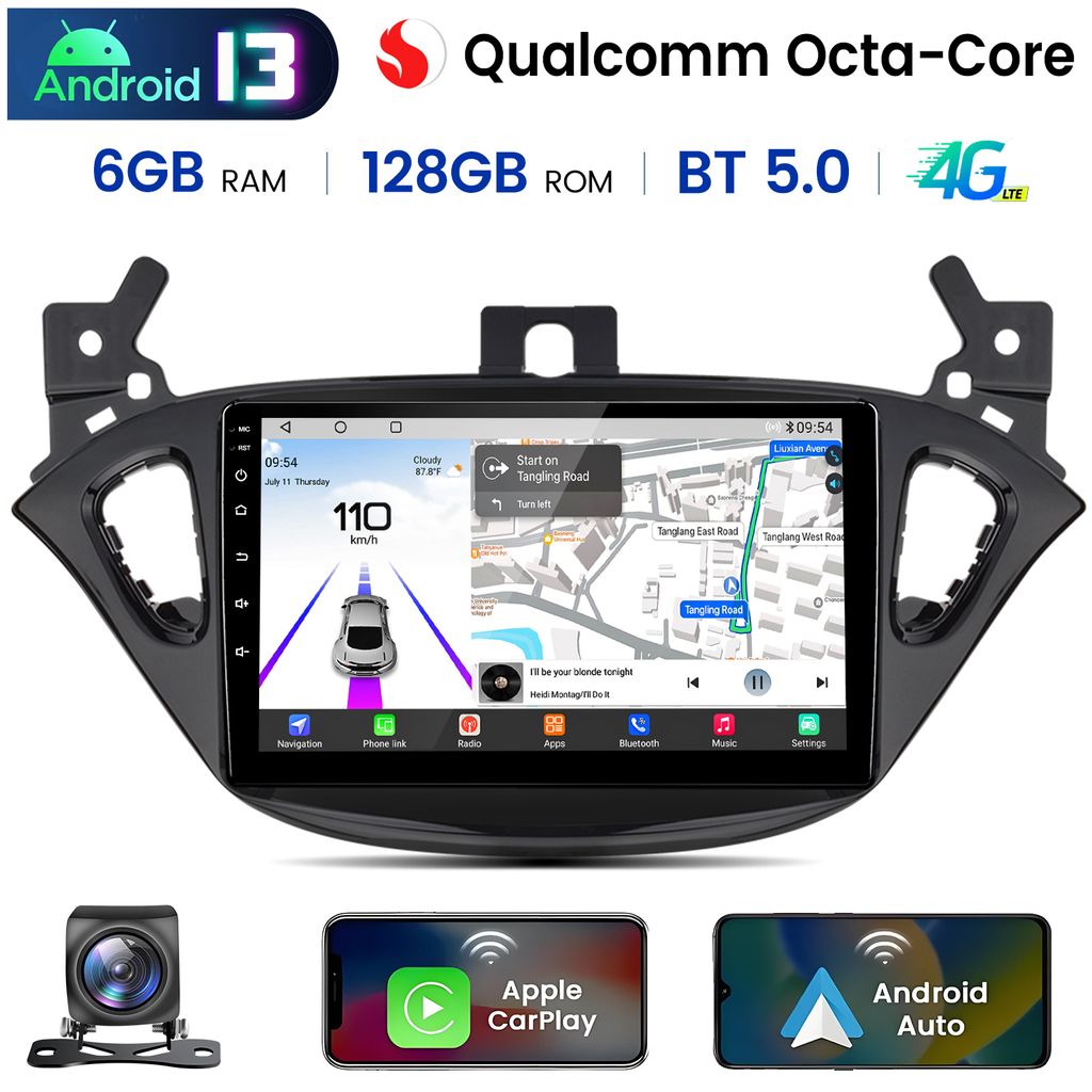 Autoradio CarPlay Android Auto pour Opel Corsa E 2015-2019 Image du produit 