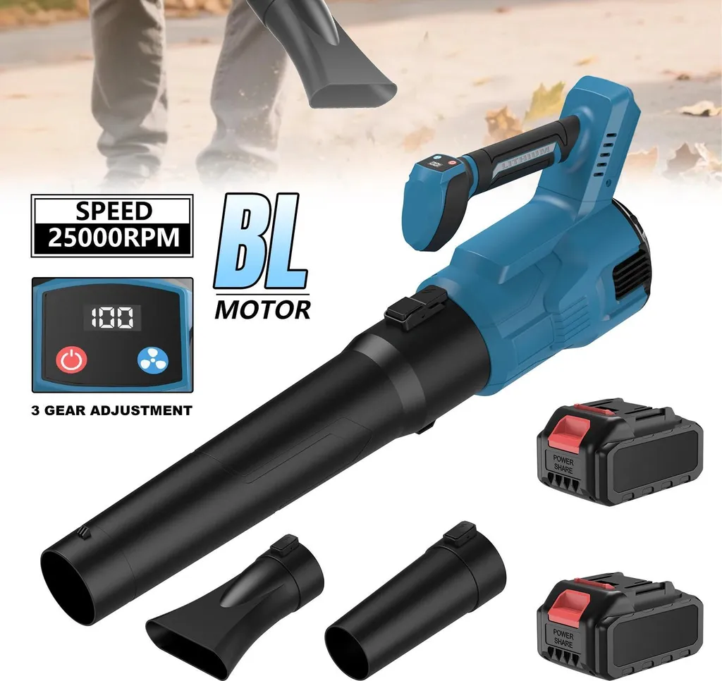 Souffleur électrique sans fil 18V - Nettoyeur de jardin Turbo avec accu