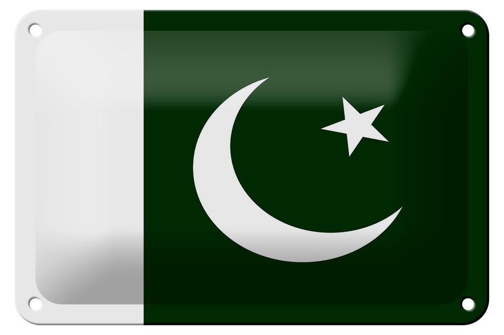 Blechschild Flagge Pakistans 18x12cm Flag of Pakistan Produktbild 