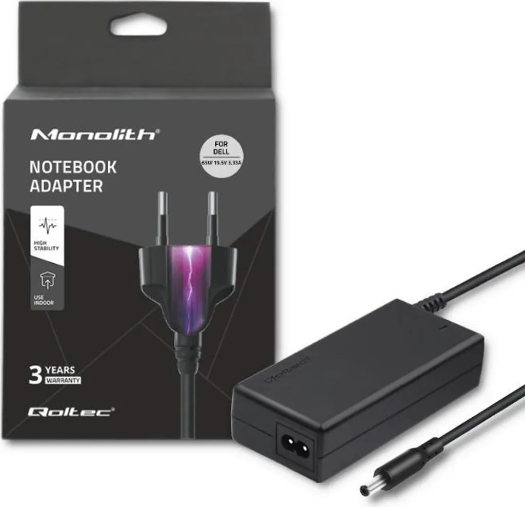 Chargeur PC portable 65W Qoltec performance stable et sécurité 3.33A