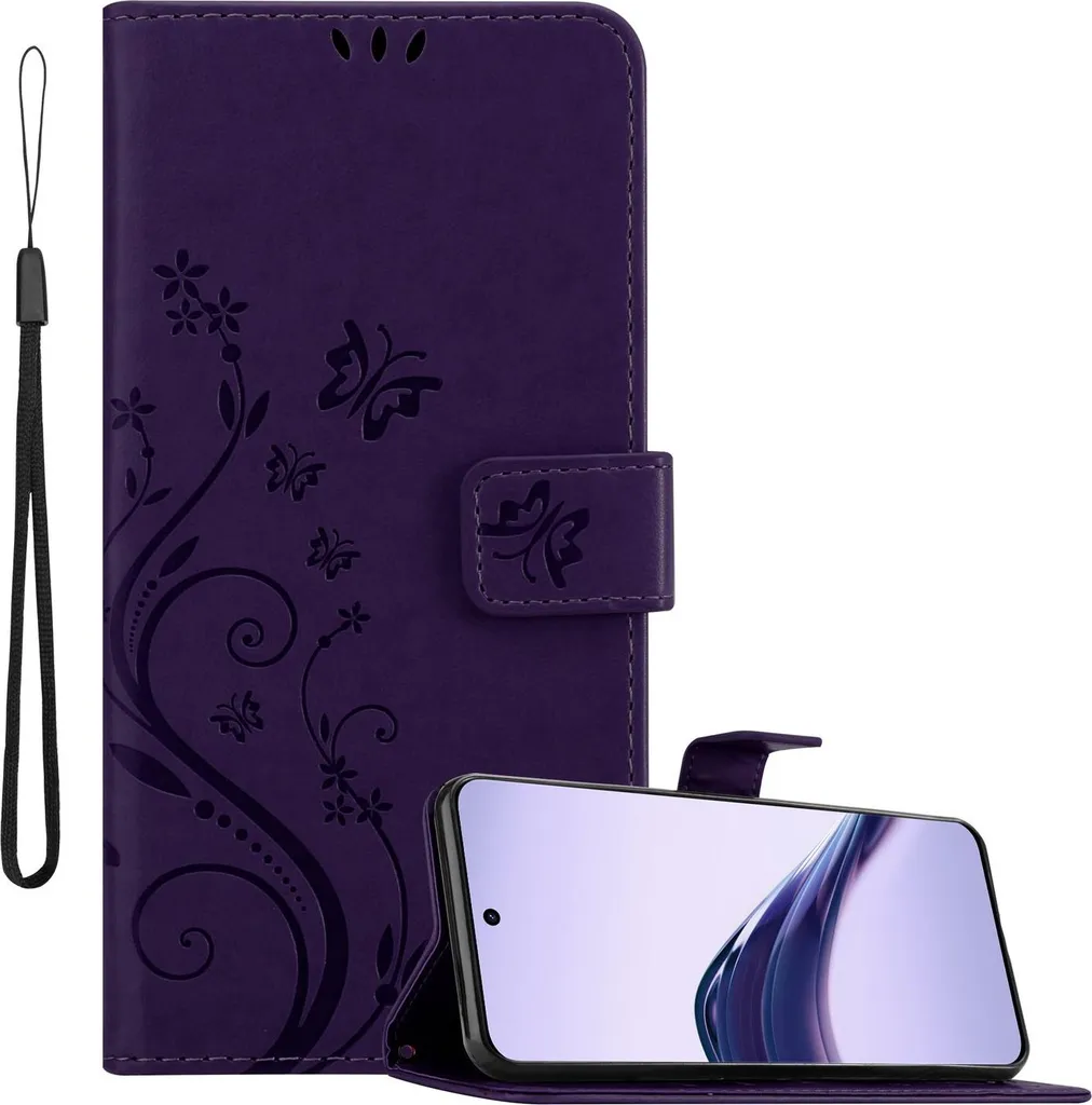 Cadorabo Cover Realme 13 Pro 5G Floral Lila - Custodia Libro Elegante