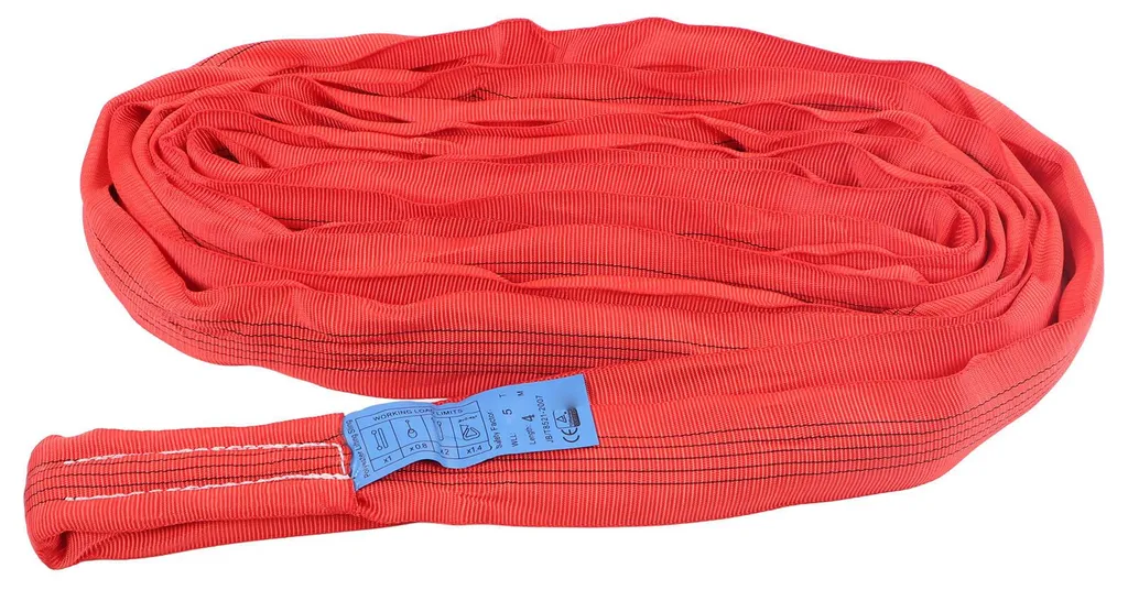 Sangle de levage 5T 4m rouge ultra résistante avec double boucle d’œillets - 6