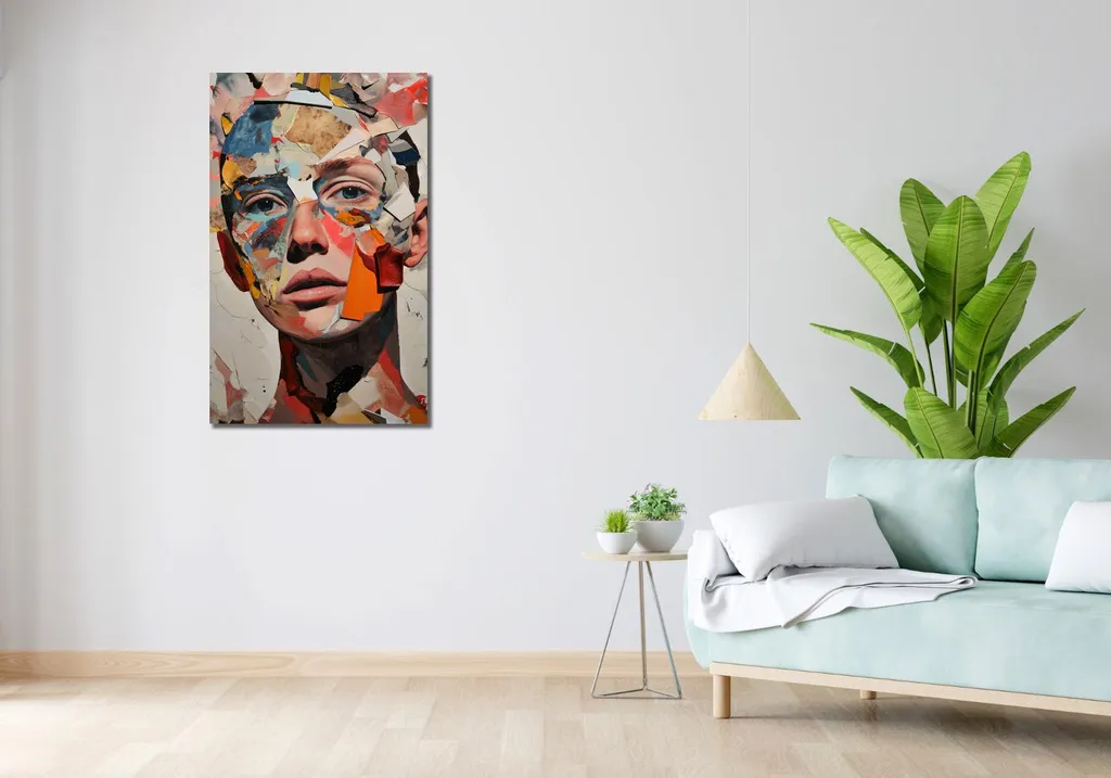 Tableau Image 60 x 100 cm Division du moi - Toile Déco Murale Moderne - 2