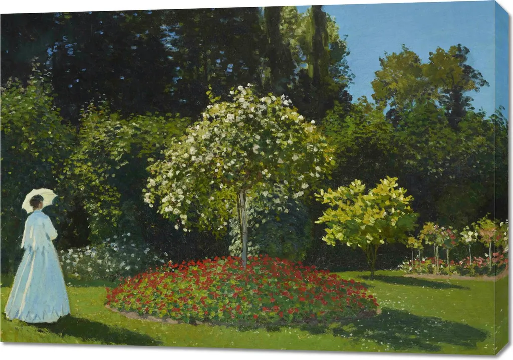 Aménager son Salon avec le Tableau Monet 100x70 cm Dame dans le jardin