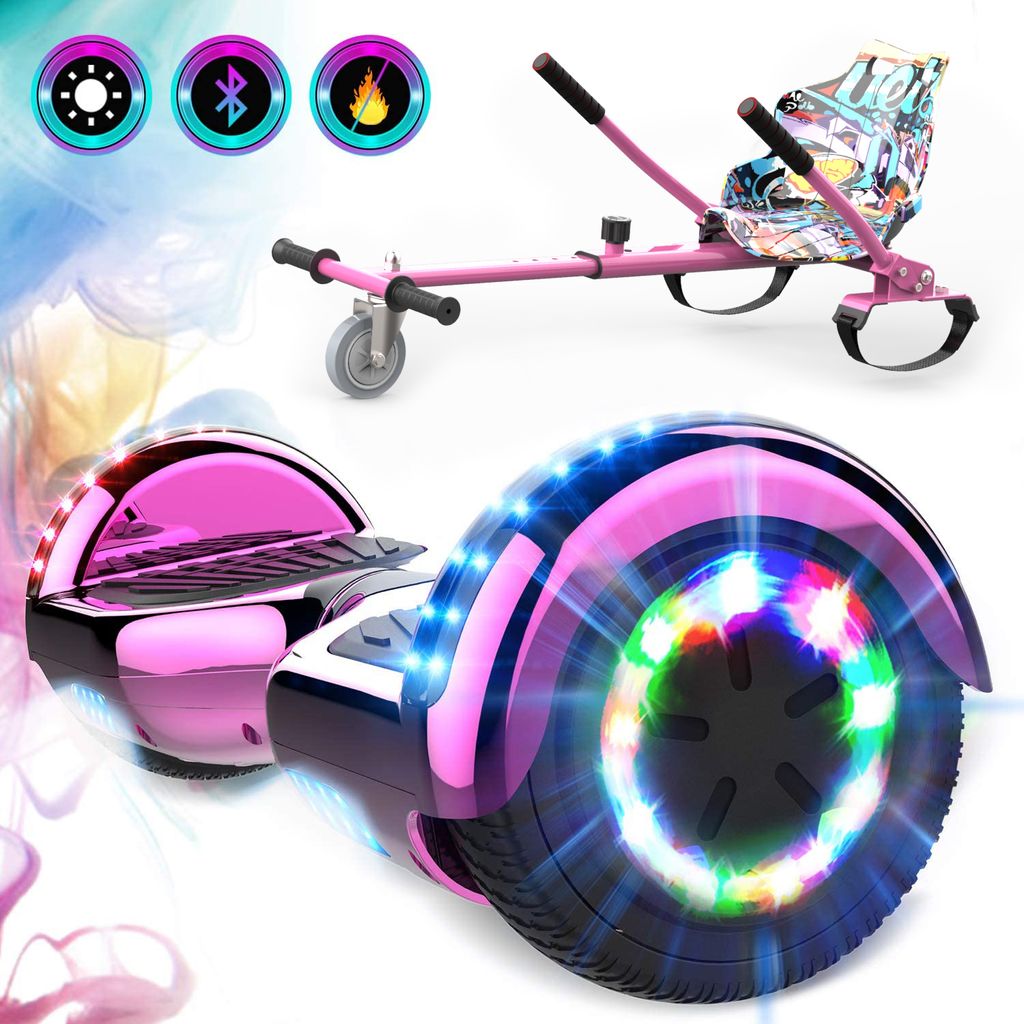 Hoverboard Galaxie Rosa 6,5 Zoll Bluetooth Kinder Elektro Scooter Mit Hoverkart 