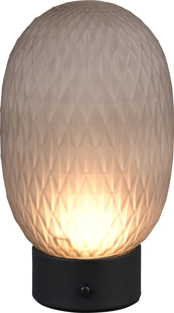 Lampe LED tactile rechargeable finition fumée 20cm intensité variable