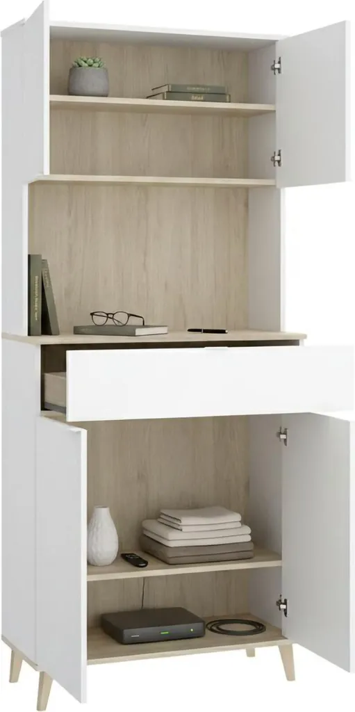 Meuble de Rangement Salon Findlay Blanc 40x60x191 cm Spécial Colonne