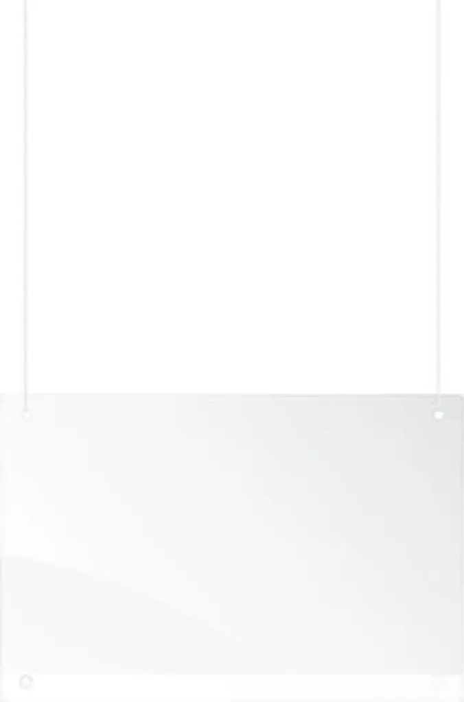 Paroi de séparation suspendue en plexiglas 100x65 cm pour comptoir