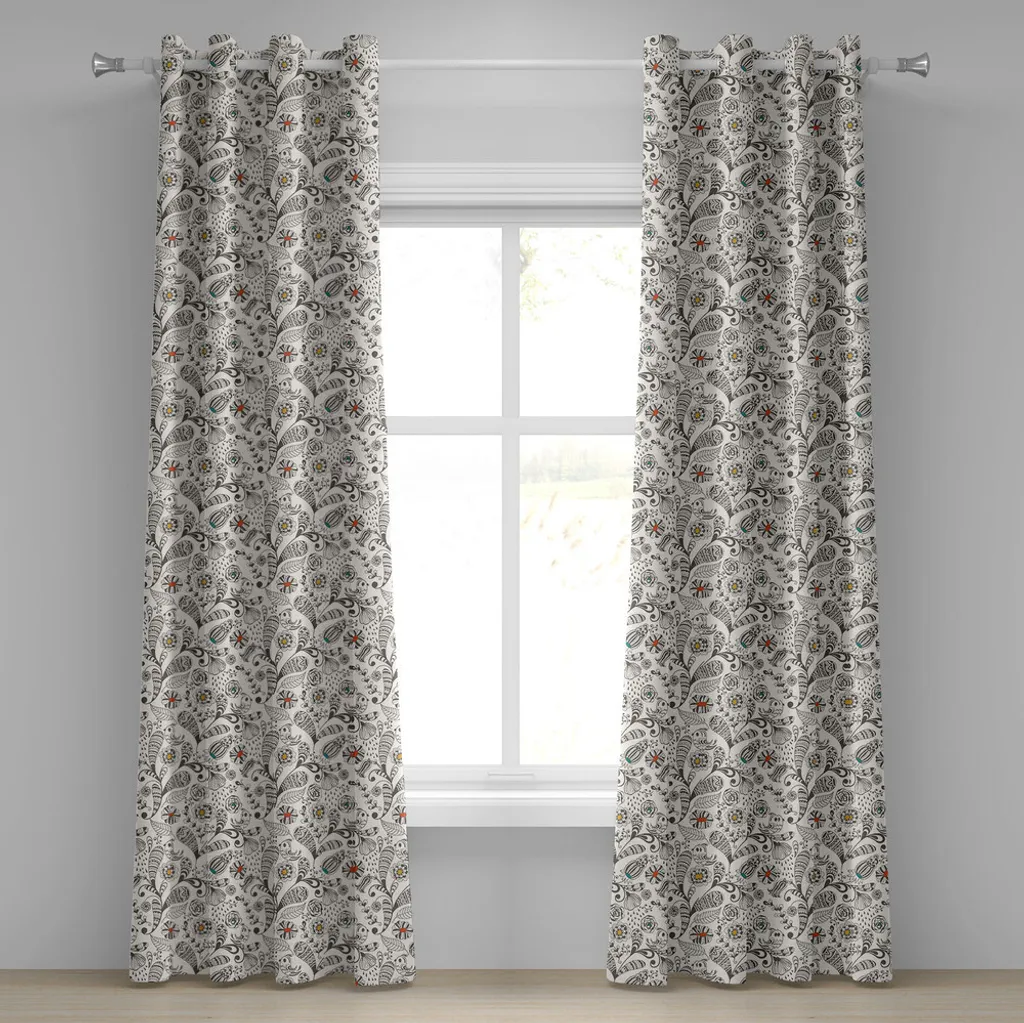 Tende Moderne Etniche Abakuhaus 280x225cm - Grigio Crema Orientale