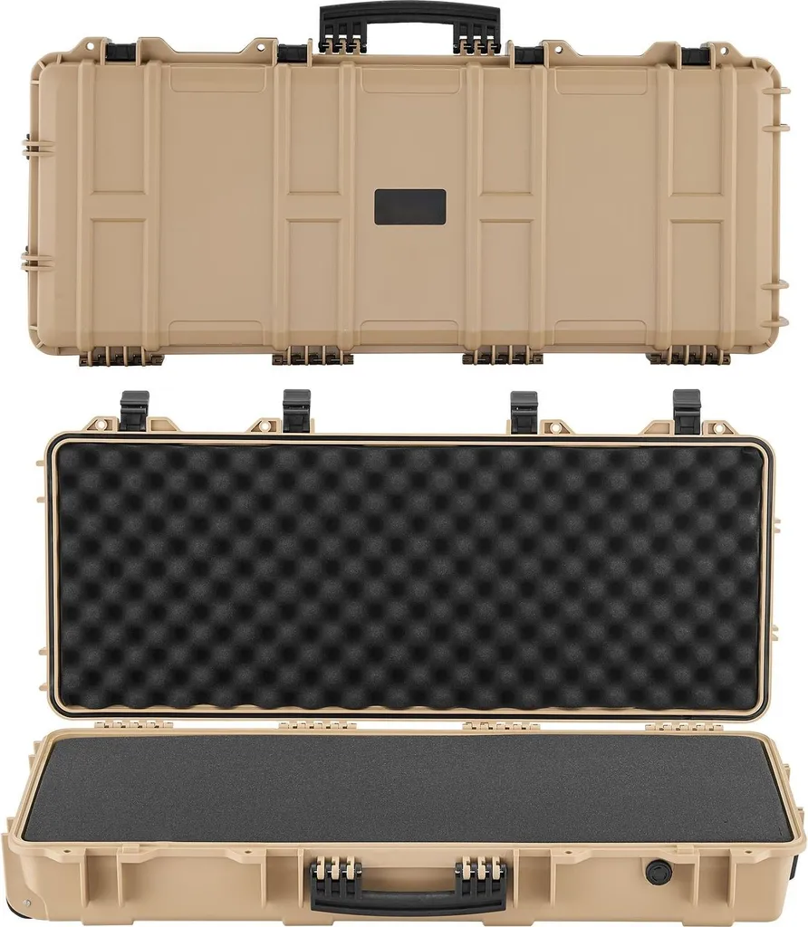 Valise fusil d'épaule étanche IP67 verrouillable à roulettes 97cm Kaki