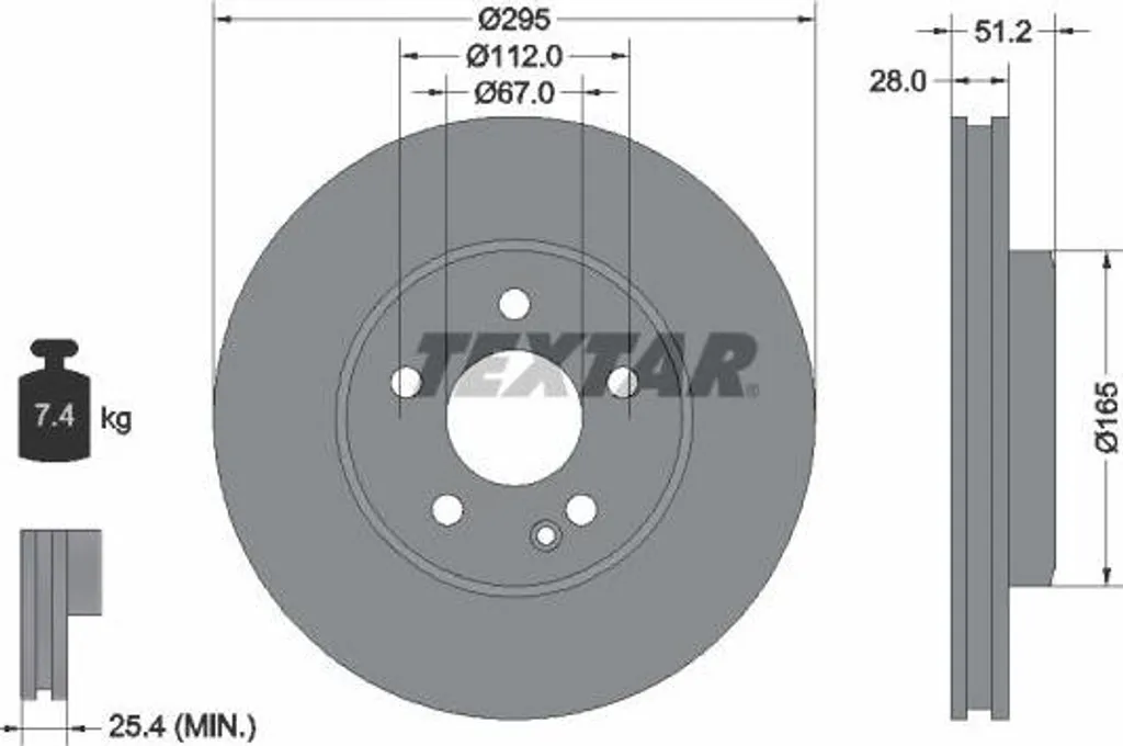 Disque de frein haute teneur en carbone Textar 92241603 Mercedes-Benz